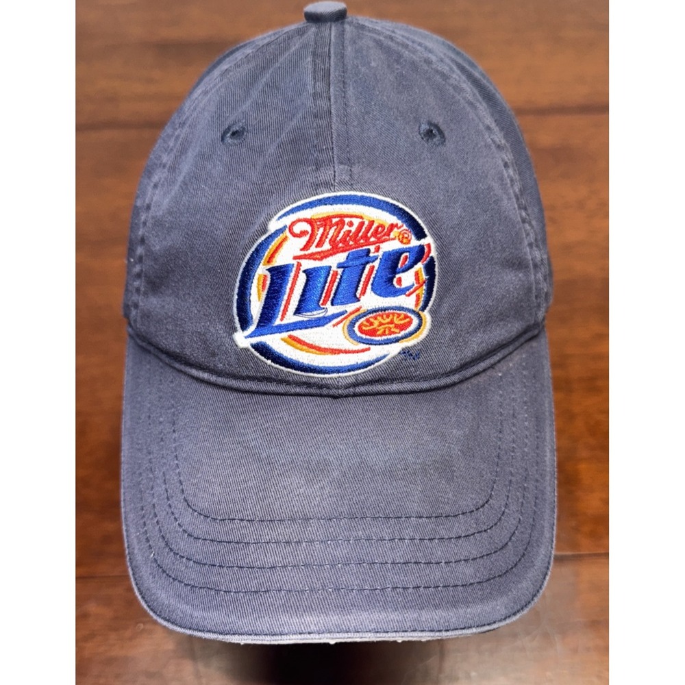Miller Lite Beer Baseball Cap Hat Front Patch Blue Star Promotions Adjustable